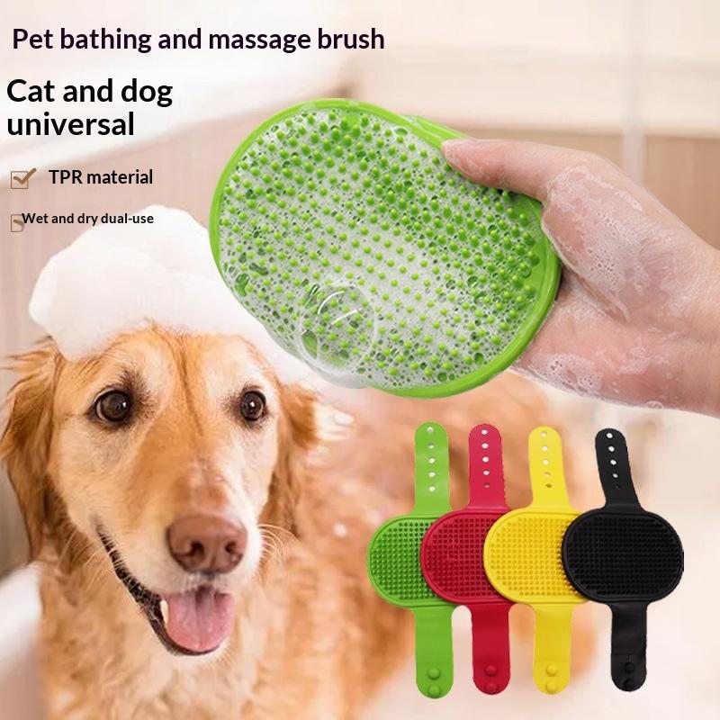 Silicone Dog Cat Bath Brush Soft Massage Comb Hair Remover Wet And Dry Use Pet Hair Remover Pet Grooming Cleaning Supply