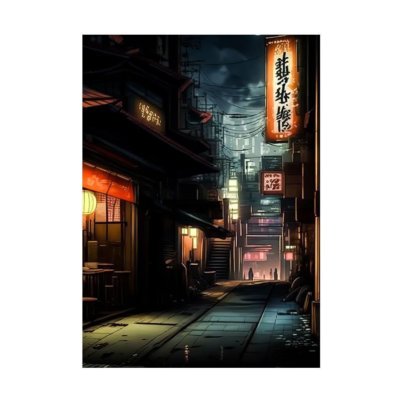 Pop Neon Vaporwave Japan Tokyo City Night Street Scenery Posters Abstract Wall Art Canvas Painting Print Room Home Decor Cuadros