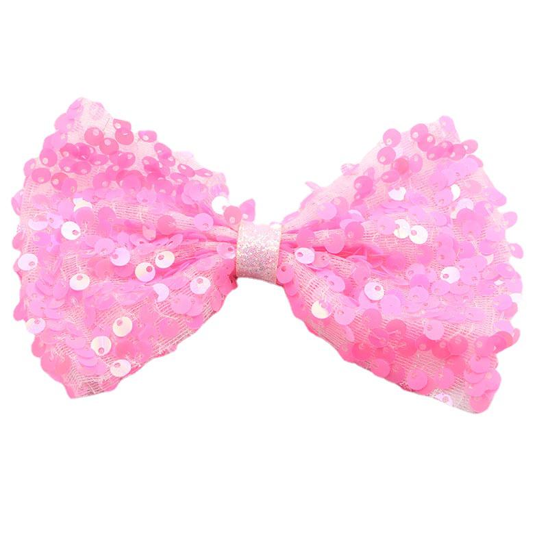 Korean Princess Style Bow Hair Clip with Colorful Sequins for Girls