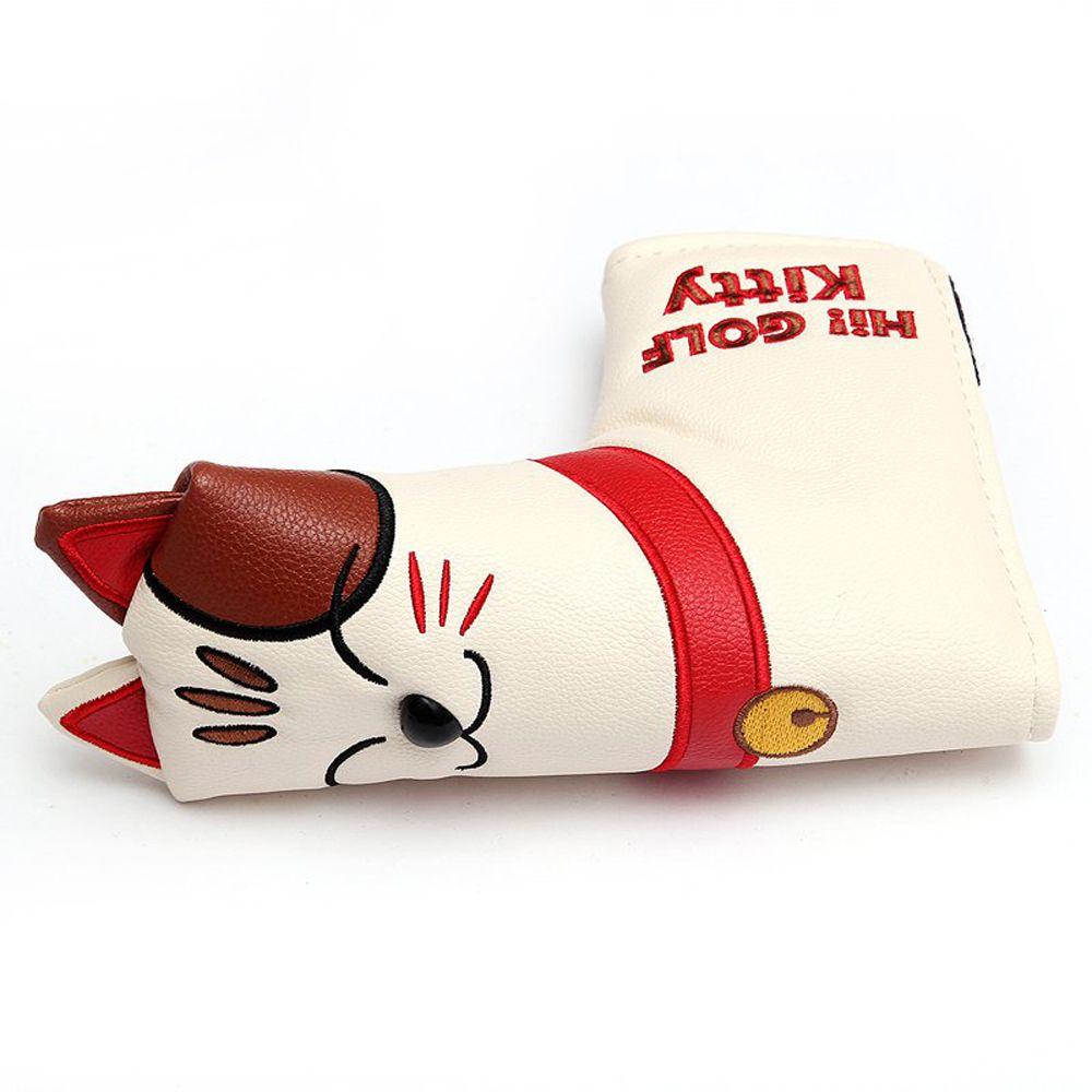Kitty Hybrid Wood Head Cover Golf Putter Cover Lucky Cat Blade Mallet Putter Golf Club Headcovers