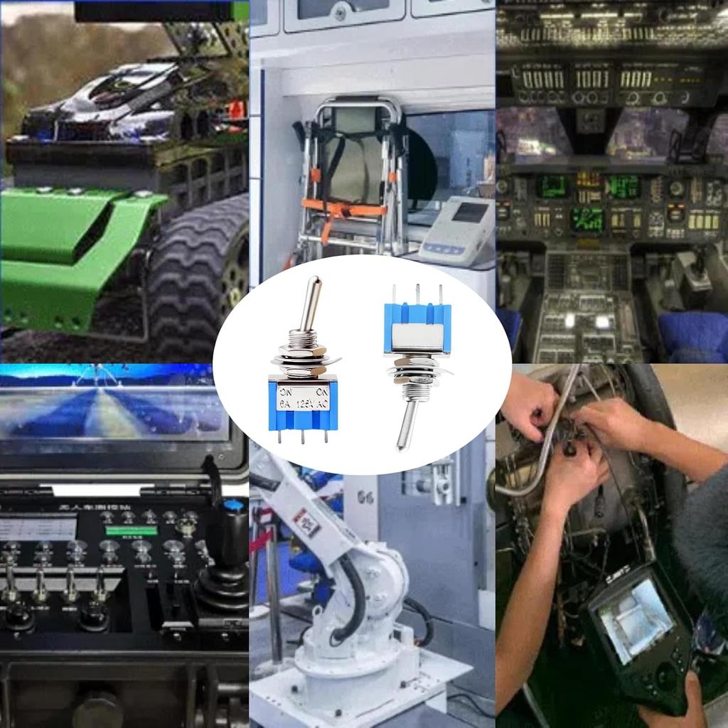 12PCS Mini Toggle Switch SPST 6A 125V Miniature ON/ON 3 Pin 2 Position Micro Rocker Switches 6 Amp 125 Volt MTS-102