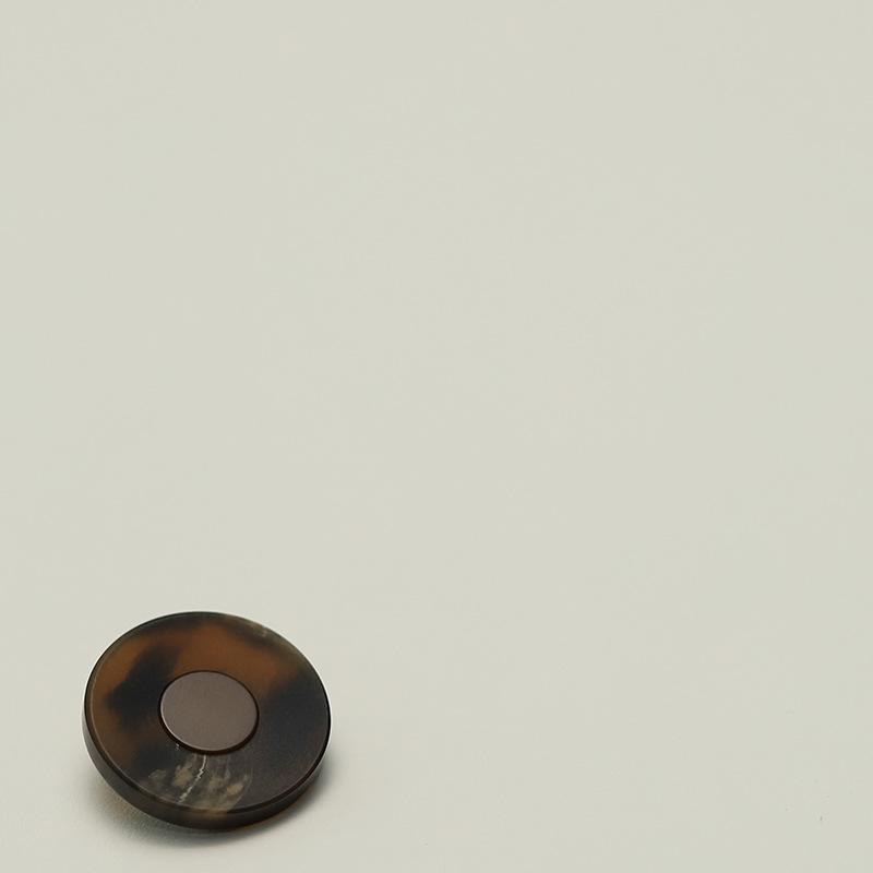 

Resin Tall Buttons Tweed Jacket Suit Decorative Buttons Double-Sided Fur Coat Cardigan Buttons 3 #[high foot double spell coffee color] 15mm