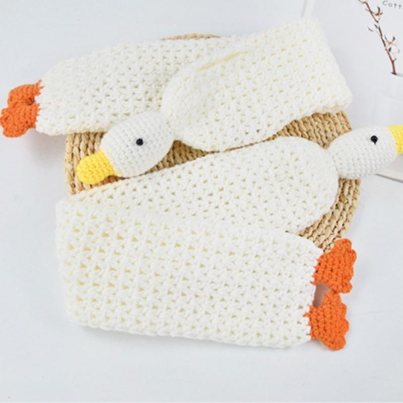 Cute Duck Designs Children's Scarf Knitted Soft Warm Cartoon Pattern for Boys and Girls Outdoor Activity Neck Warmer