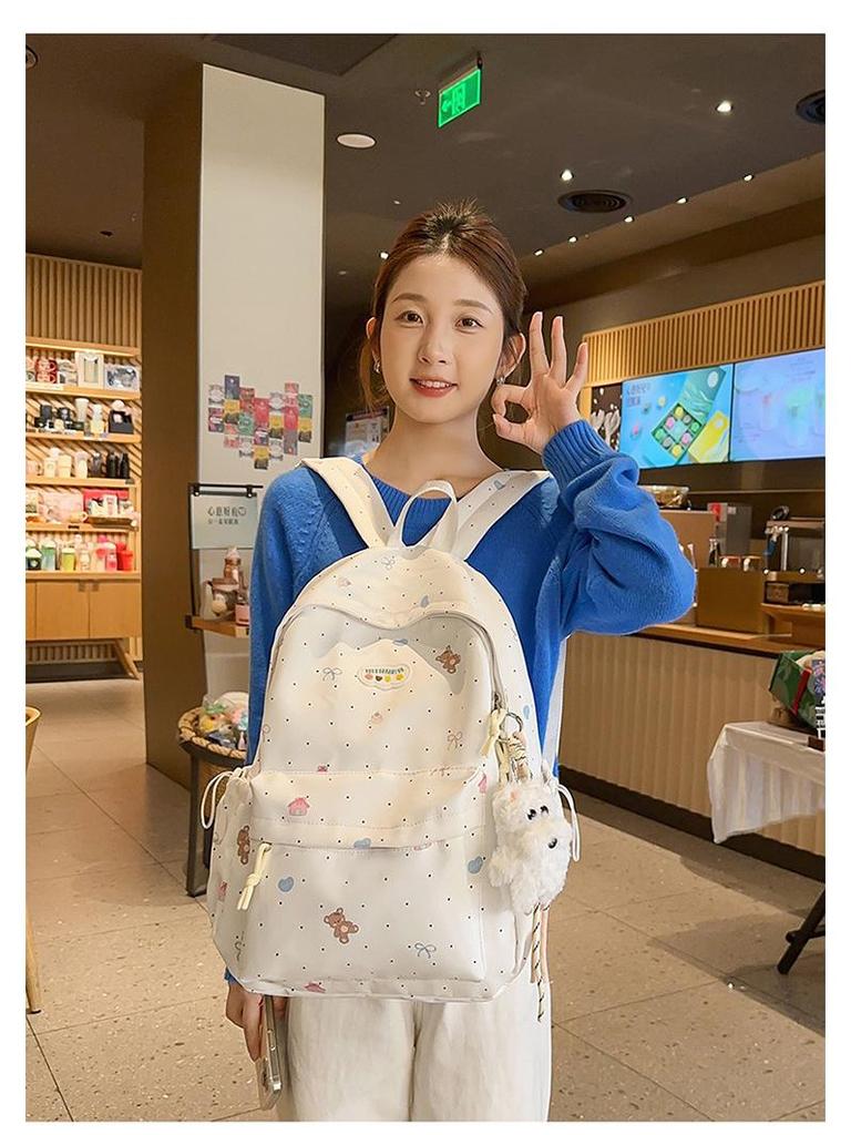 Sweet Girl Double Shoulder Backpack for Students - Cute, Large Capacity, Niche Design