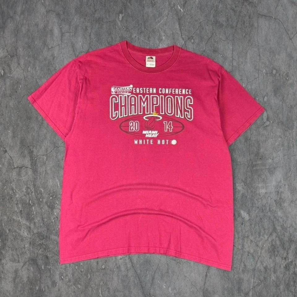 

2014 Miami Heat Eastern Conference Champion Red T-Shirt Men s Size XL S