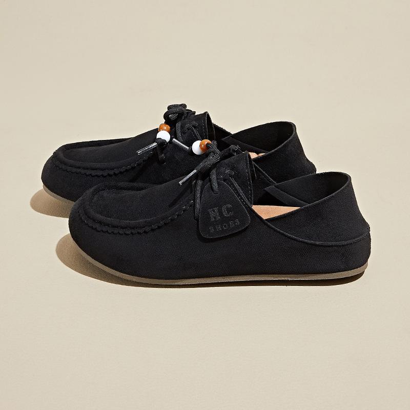 

Женские повседневные кроссовки на массивной платформе из искусственной замши на шнуровке, нескользящая обувь для ходьбы для женщин, удобные ретро рабочие лоферы, балетки, туфли для платья 40 чёрный