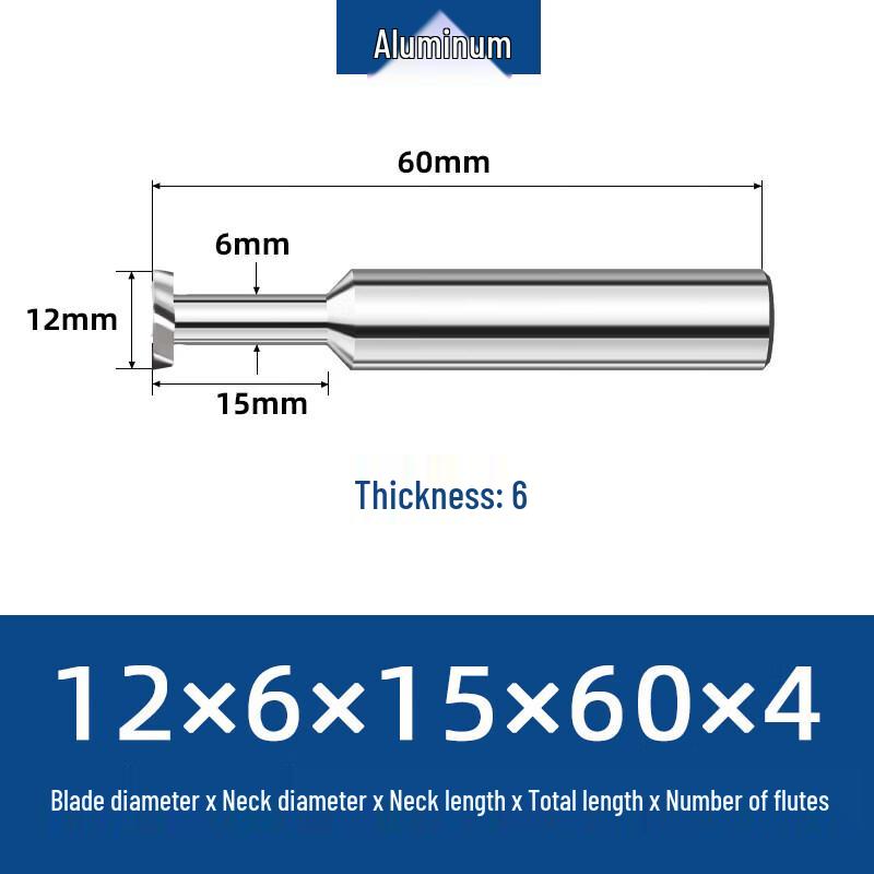

Jun Ding Ying 4F Hard Alloy T-Slot Milling Cutter