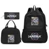 Anime Cartoon Peripheral Three-Piece Set, School Bag, Primary And Secondary School Student Backpack, College Meal Bag, Casual Pencil Bag