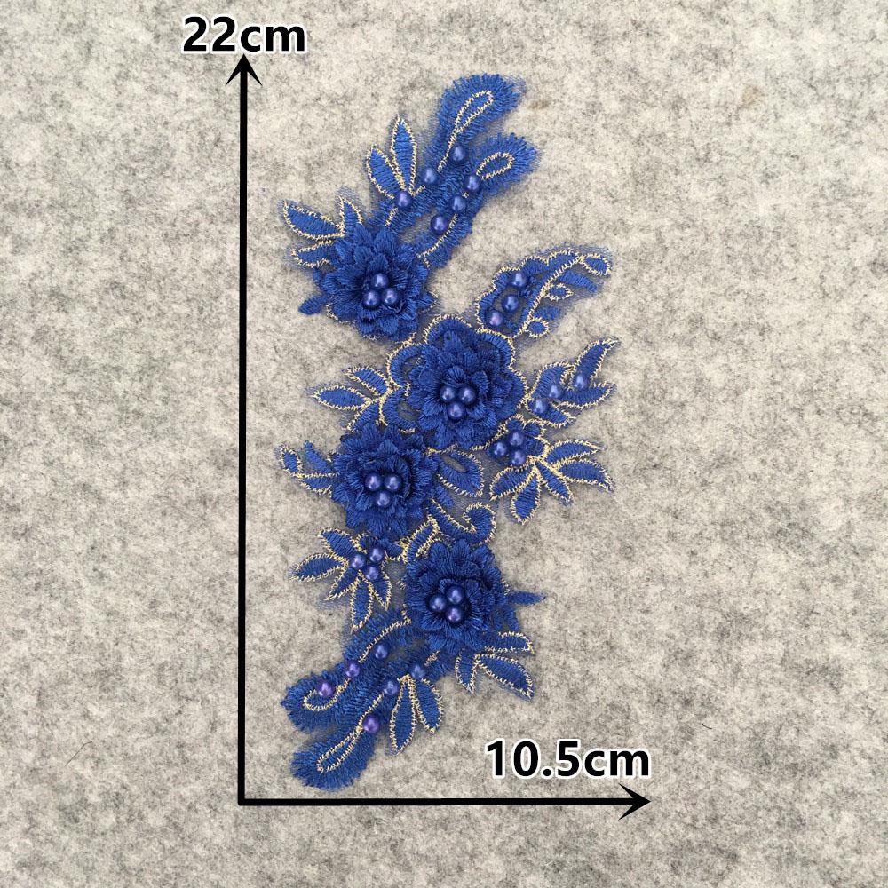 Exquisite Pearl 3D Lace Trim Flower Embroidery DIY Hat Decoration