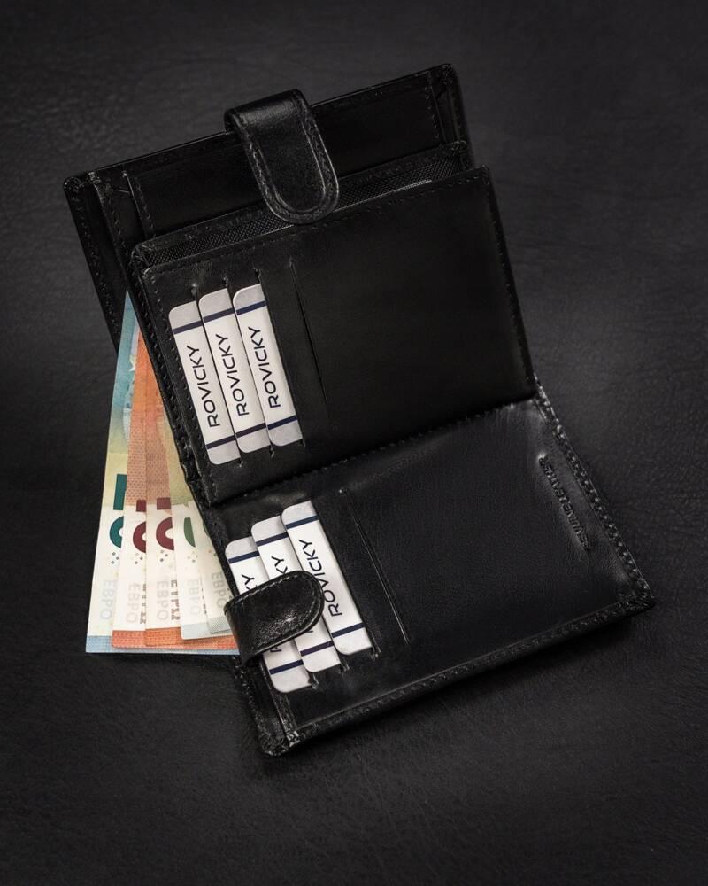 Large men's wallet made of natural leather - Rovicky
