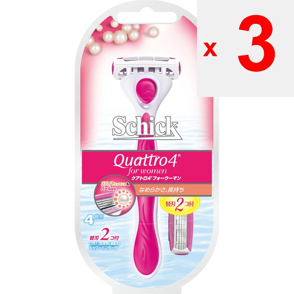 Sic japan Schick Quattro 4 für Frauen Halter mit 2 Ersatzklingen Damenhalter Damenrasierer<Replacement Blade> Schick Quattro 4 für Damen Rep