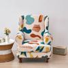 Stretch Print Wing Chair Cover Spandex Elastic Armchair Covers Europe Wingback Relax Sofa Slipcovers with Seat Cushion Cover