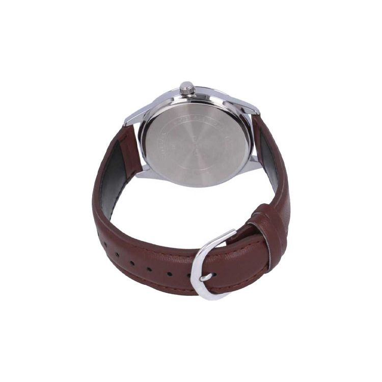 Casio Standard Series Simple Retro Small Round Watch Business Fashion Quartz Movement Leather Strap Men watches Silver MTP-V005L-7B5