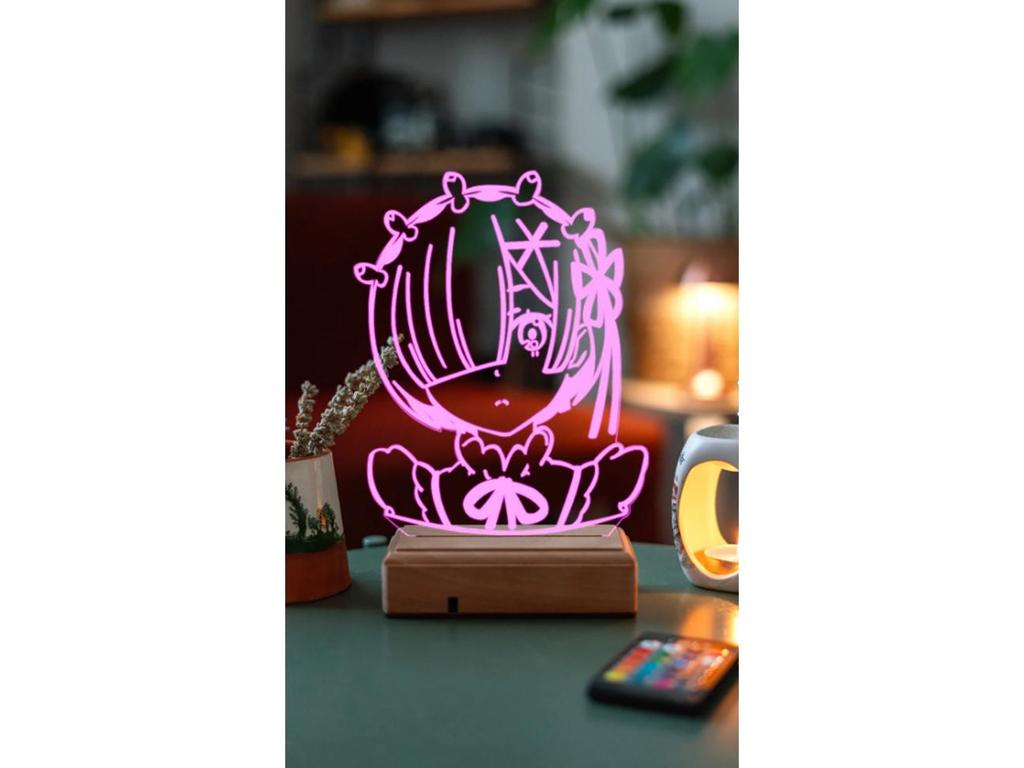 Rem Re:zero 16 Renk Gece Lambası