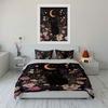 Crescent moon, black cat, flowers. Bedding sets Duvet cover sets Duvet covers Pillowcases(1 * Duvet Cover 2 * Pillowcases without duvet insert)