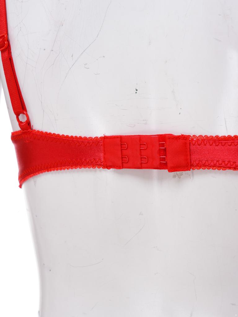 1/4 Cup Push-up Underwire Shelf Bra Satin Hollow Out Adjustable Straps Balconette Bralette for Women Lingerie Sleepwear
