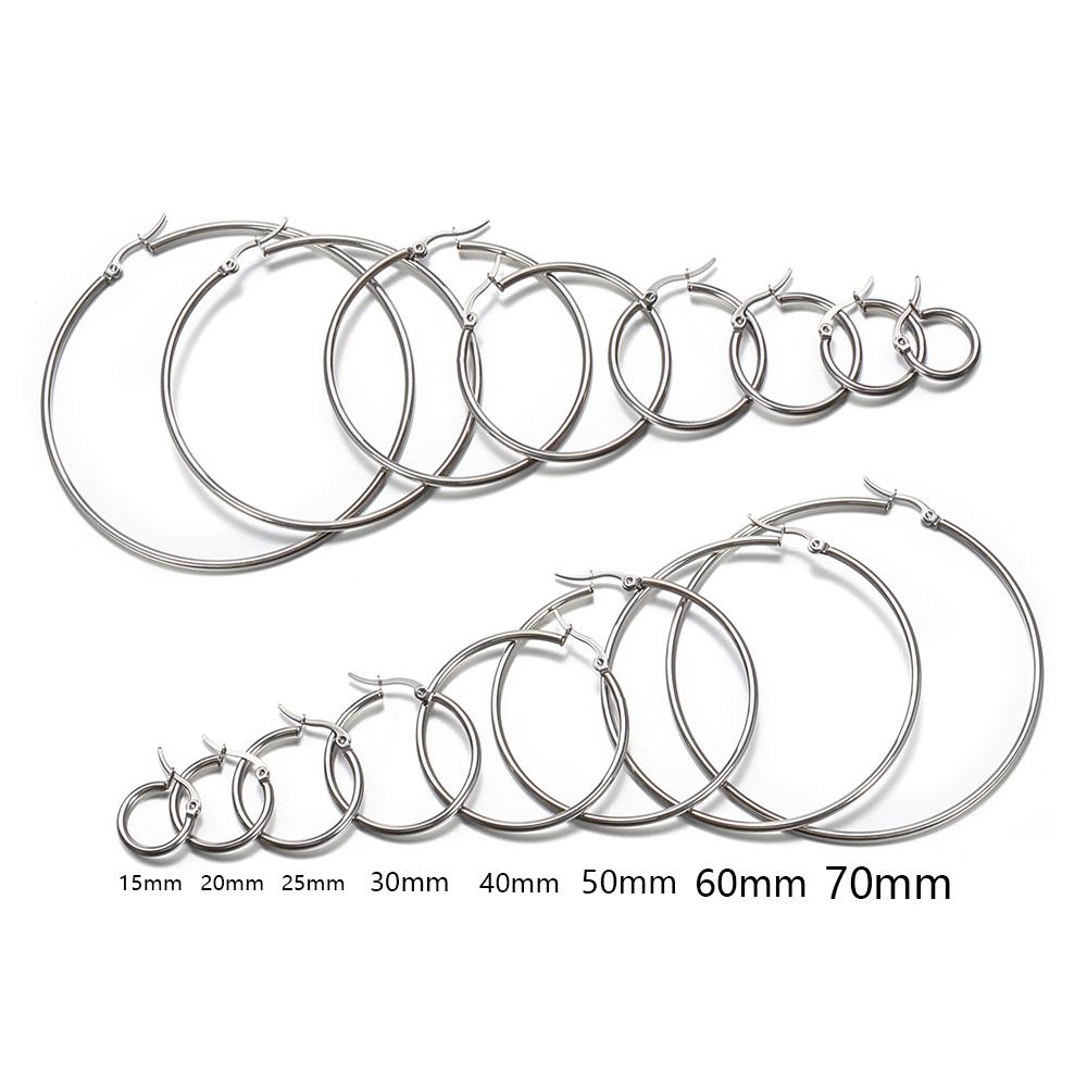 

10pcs 15 20 25 40mm Earring Hooks Base Ear Ring 316L Stainless Steel Open Hoop Earrings Circle for Jewelry Making DIY Components 15mm