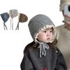 Lace Up Design Warmer Beanie Cap Ear Protection Outdoor Thick Ear Protection Bonnet  Girls