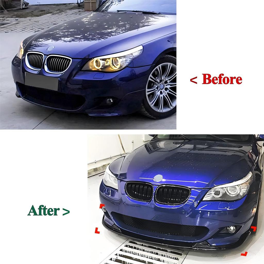 For BMW M-Sport E60 E61 523i 525i 528i 530i 535i 540i 550i 2005-2010 Car Front Bumper Lip Diffuser Splitter Bodykit Tuning Black