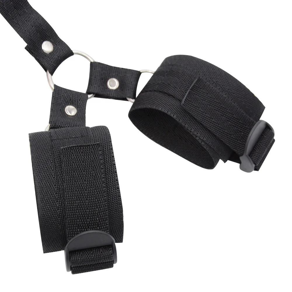Neck to Wrist Restraints kit Sexy women  Behind Back Handcuffs Collar Adjustable Bondage Set Couple SM Sex Game Tool
