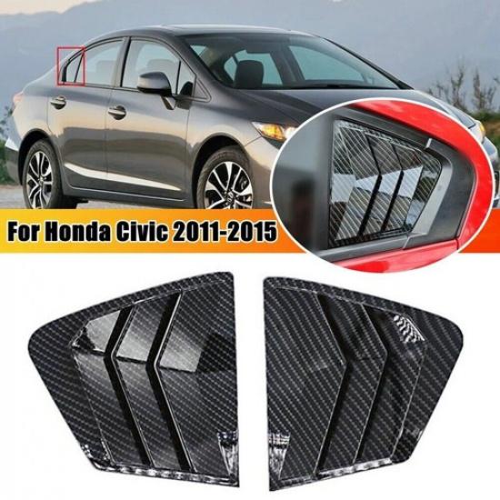 Carbon Fiber Side Vent Window Scoop Louver Cover Trim For Honda Civic 2011-2015