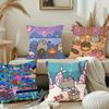 Kawaii P-Pusheen Cute Cat Pillow Case Sofa Decorative Home Double-sided Printing Short Plush Cushion Pillow Cover Holiday Gift