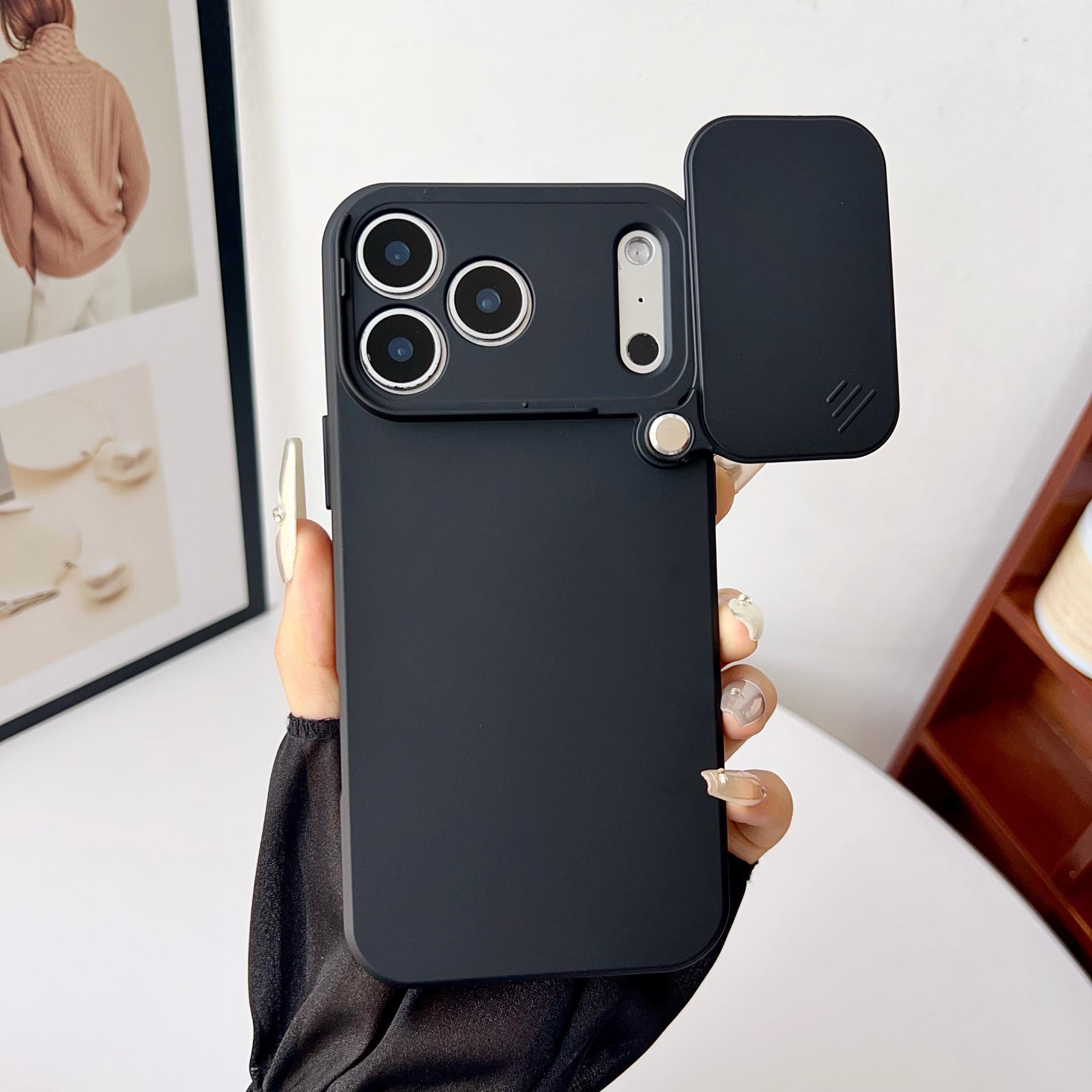 

Frosted Skin Feel Full Coverage Solid Color Sliding Window Case for iPhone 17 Pro Max Pro