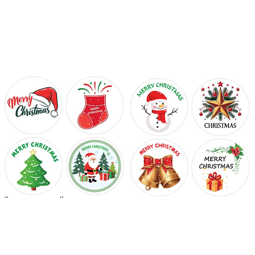 100-500pcs Merry Christmas Stickers 1Inch Round Christmas Seal Labels Stickers For Handmade Sticker Card Box Package Labels