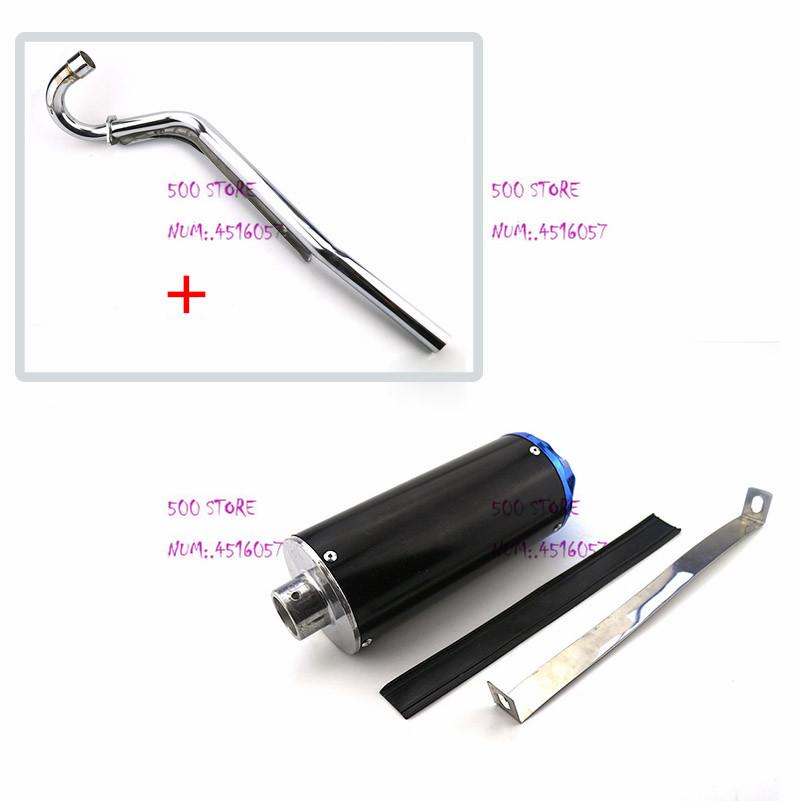 black Single exhaust pipe Universal Motorcycle  Modified Pipe Slip-on Motorbike  Muffler Moto ATV Scooter For Dirt Bike black blue