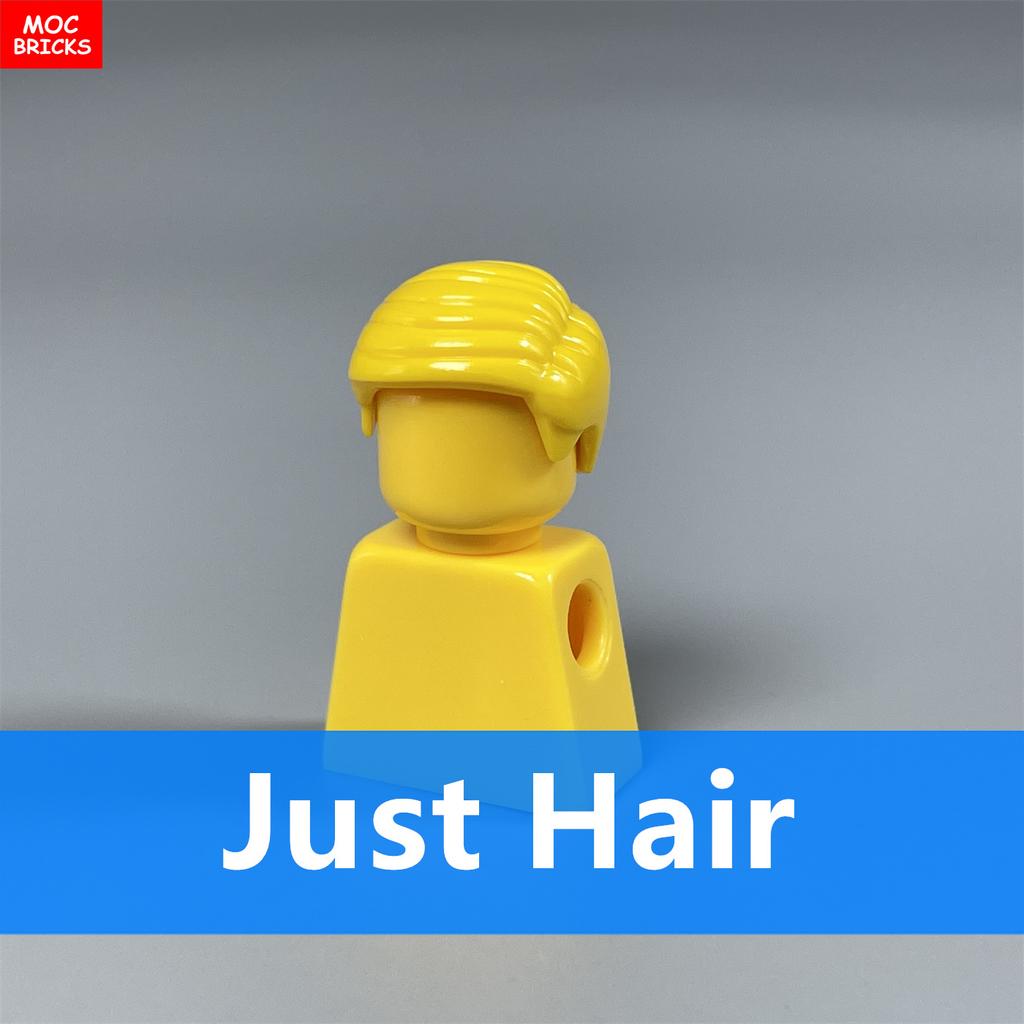 Non-Toxic 10Pcs Moc Bricks Male Hairs Side-Part 1011 4Cm Figure Body Wear Brown Black Compatible With Major Brand Building Blocks Toys