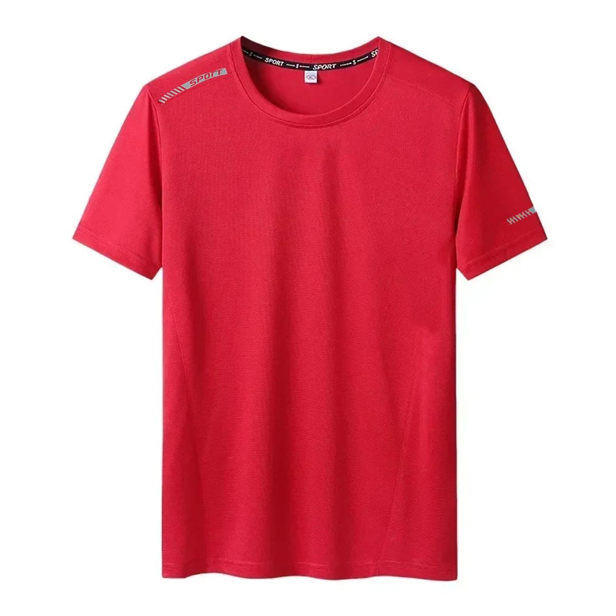 

Plus Size 5XL 6XL 7XL T-Shirts Quick Dry Short Sleeve Tees Gym Jerseys Fitness Trainer Running Top Sportswear Male Clothes 1XL110-120kg красный