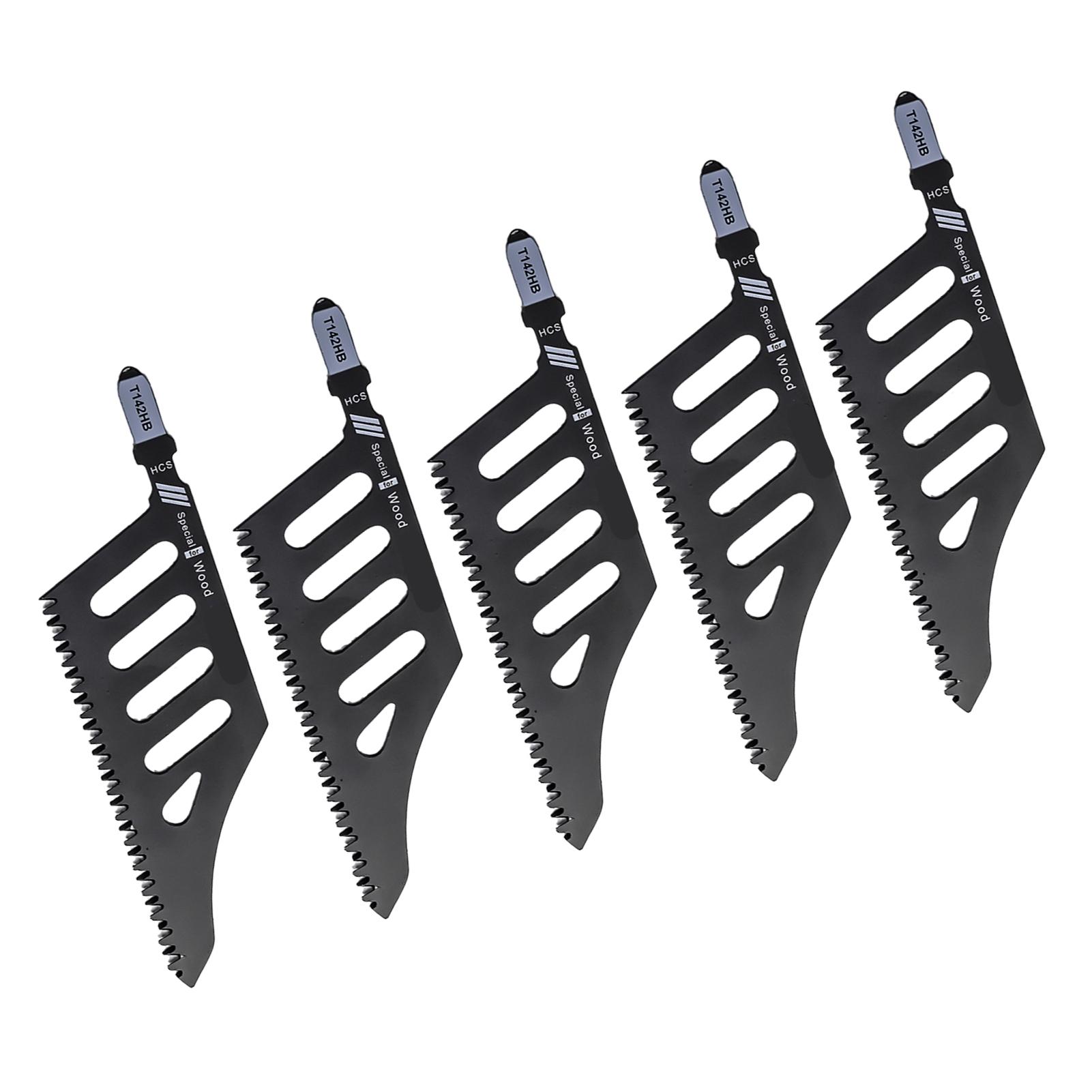 

5 Pcs Flush Cutting Jigsaw Blade High Carbon Steel Irregular Curve Saw Blades with Handle for Softwood Fiberboard
