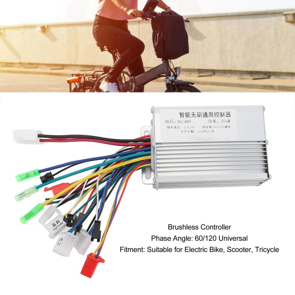 Motor Brushless Controller Waterproof LCD Display Motor Brushless Controller Electric Bicycle Brushless Controller Kit (24V-48V)(36V/48V 350W