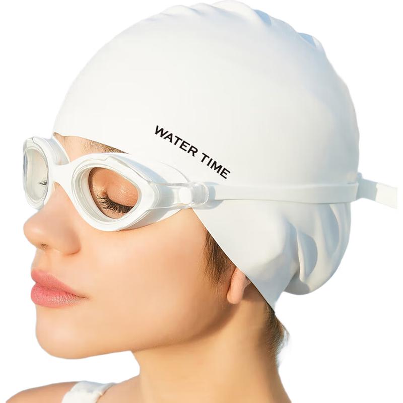 WATERTIME Unisex Anti-Fog Swim Goggles & Cap Set белый