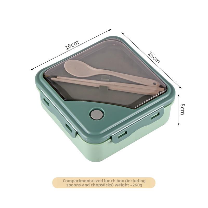 

Portable Sealed Compartmentalised Lidded Cutlery Set with Spoon Food-Grade Lunchbox светло-зеленый/зелёный