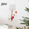 Holiday Party Wall Decor Christmas Santa Claus Light Switch Sticker with Climbing Vine Design Funny PVC Decal for Seasonal Art Home Decoration,