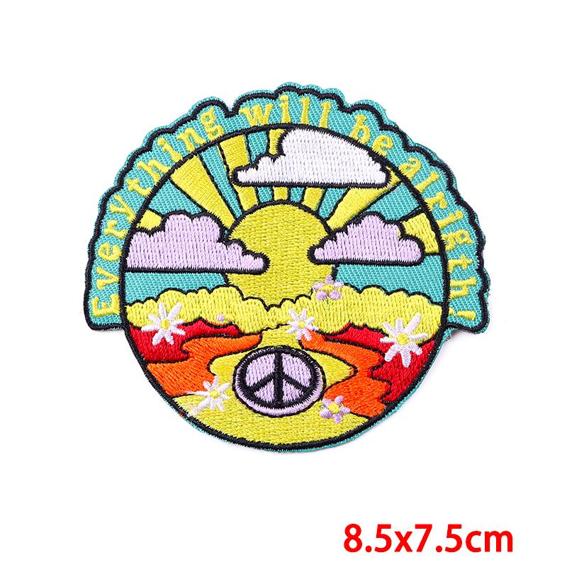 Punk Heart Embroidery Patch Iron On Patches For Clothing Thermoadhesive Patches On Clothes Waves Applique/Patches On Clothes