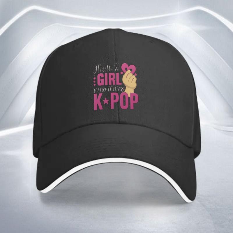 KPOP Girl Finger Heart Baseball Cap Polyester Adjustable Casual Hat for Adult Unisex Outdoor Sports