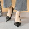 2026 New Women's Summer New Style Luxury Metal Chain Designer Shallow Mouth High Heels Sexy Pointed Dress Office Sandals Female