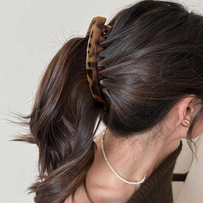 Pince à Queue de Cheval Léopard Pince à Cheveux Banane Simple Antidérapante Pinces à Cheveux pour Femmes Filles Support Queue de Cheval Épingle à Cheveux Barrettes Accessoires