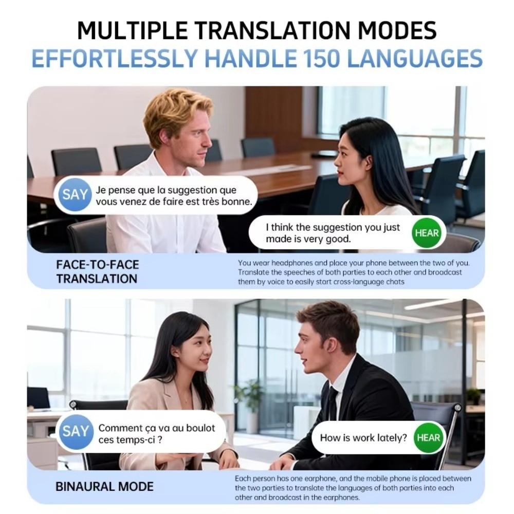 Digital Display Translation Bluetooth Earphones Translation Earhook Headphones Travel