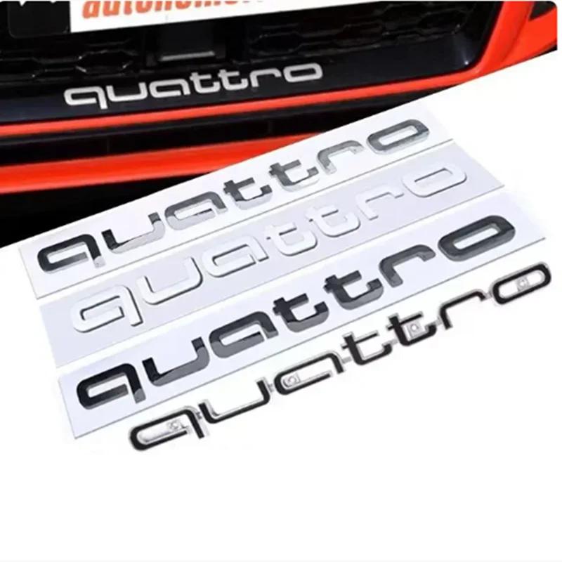 QR6 ABS Car Front Grille Emblem External Auto Body Sticker Auto QUATTRO Emblem Accessories for M6 S A3 A4 B8 8P 8V A6 C7 A5 Q5 B7