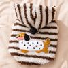 Warm Striped Dog Hoodie Cartoon Pattern Dog Base Coat Winter Dog Clothes  for Autumn Winter