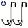 2pcs Double Hook Door Hanger, Heavy-duty Metal Multi-functional Door Hanger, Suitable for Wreaths, Towels, Coats, Hats