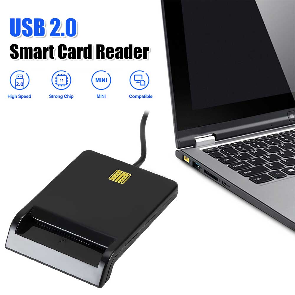Portable USB 2.0 Smart Card Reader DNIE ATM CAC IC ID Bank SIM Card Cloner Windows Linux Support LED Indicator No External Power