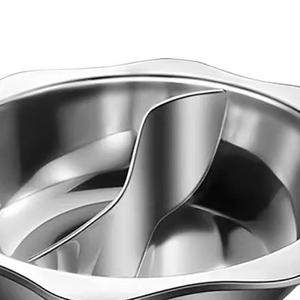 Stainless Steel Double Flavor Hot Pot Thickened Base for Restaurant Home Induction Cooker