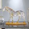 Transparent Resin Horse Statue Ornaments Home Room Cabinet Handicrafts Animal Item Office Decoration Housewarming Opening Gifts