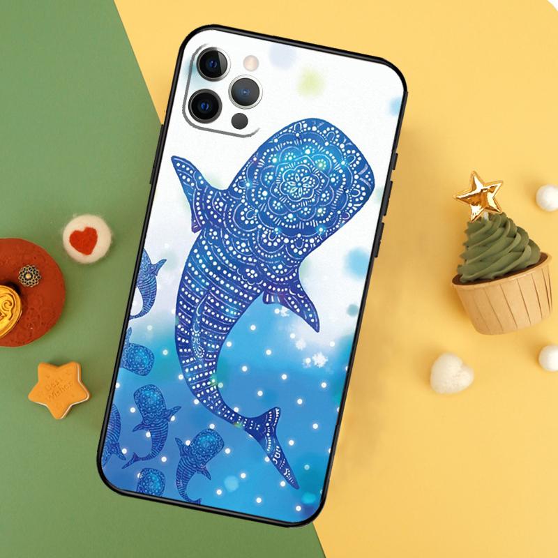 Cartoon Whale Phone Case For iPhone 17 Pro Max 17Air 16E 15 14 13 12 11 16 Pro Max Mini Shockproof Cover