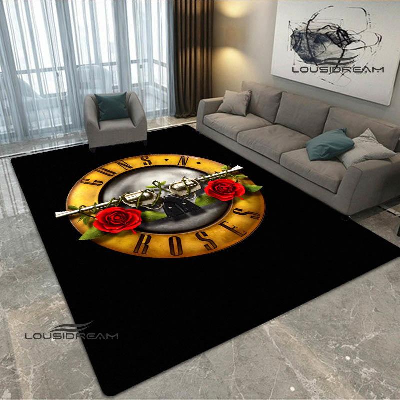 Guns n'roses band retro print carpet fashion home decoration non -slip carpet photography propsmal area rug birthday gift