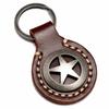 [Rockyu] Keychain Men's Leather Car Keyring Handmade Cowhide Five Pointed